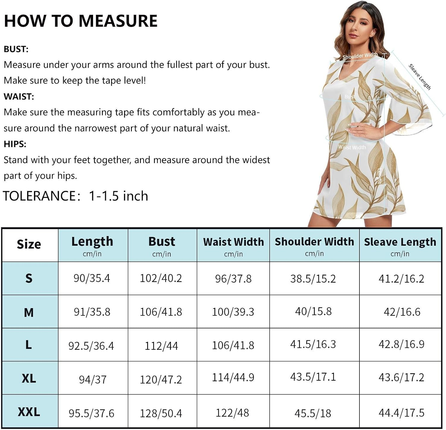 Leaf White Short Summer Dress 3/4 Sleeve Maternity Dress Party S-XXL image number 3