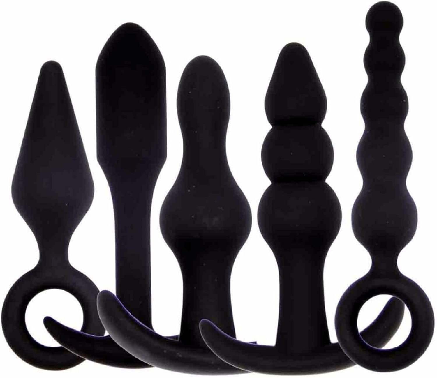 Anal Butt Plug Trainer Anal Plugs Beginners Starter Set for Women and Men Soft Anal Dildo Beads Plugs Trainer 5 Piece Set Silicone Adult Sex Toy image number 3
