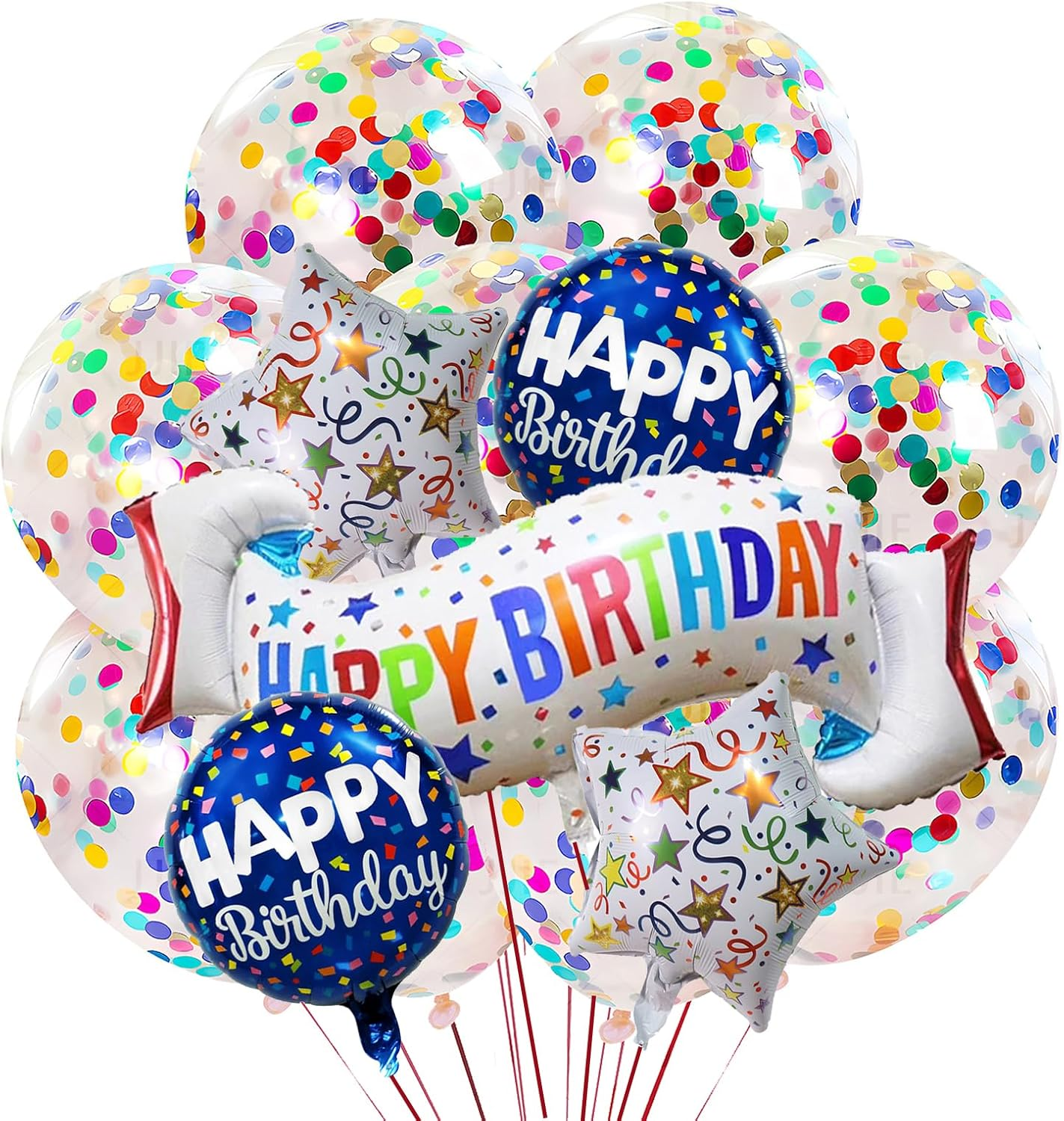 Birthday Decoration Set Colorful Happy Birthday Banner Balloon for Girls Boys Kids & Adults Birthday Decorations and Party Supplies (Birthday E) - Colorful Balloon