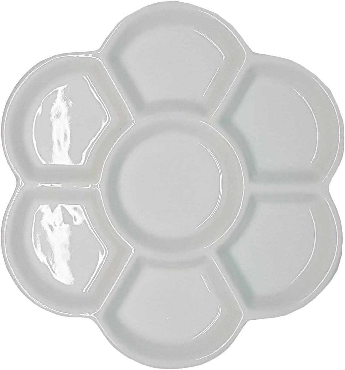 White Porcelain Watercolor Palette - Washable Ceramic Paint Tray with Non-Stick Surface | Professional Artist-Grade Mixing Palette for Studio and Outdoor Painting