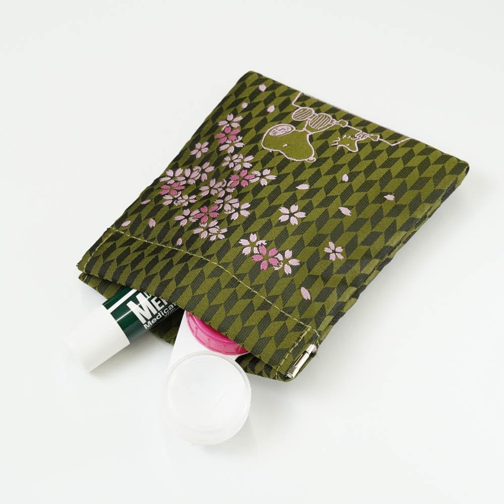 Peanuts/Spring Pouch Snoopy Woodstock (Cherry Blossom and Arrow Feathers) PNDW1484 Green image number 4