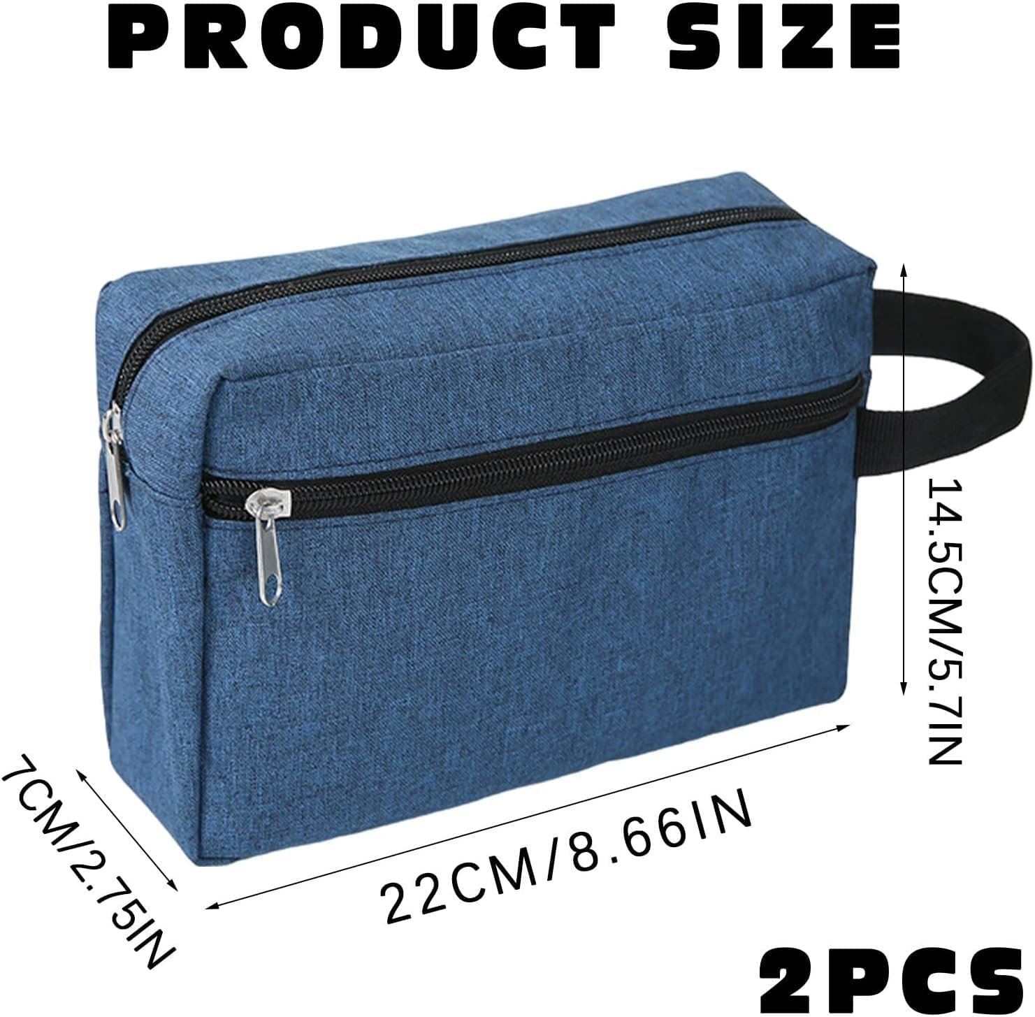 Portable Travel Wash Bag - 2Pcs Oxford Cloth Toiletry Organizer for Shower, Bathroom, Gym, and Shaving - Men'S Makeup Storage image number 6