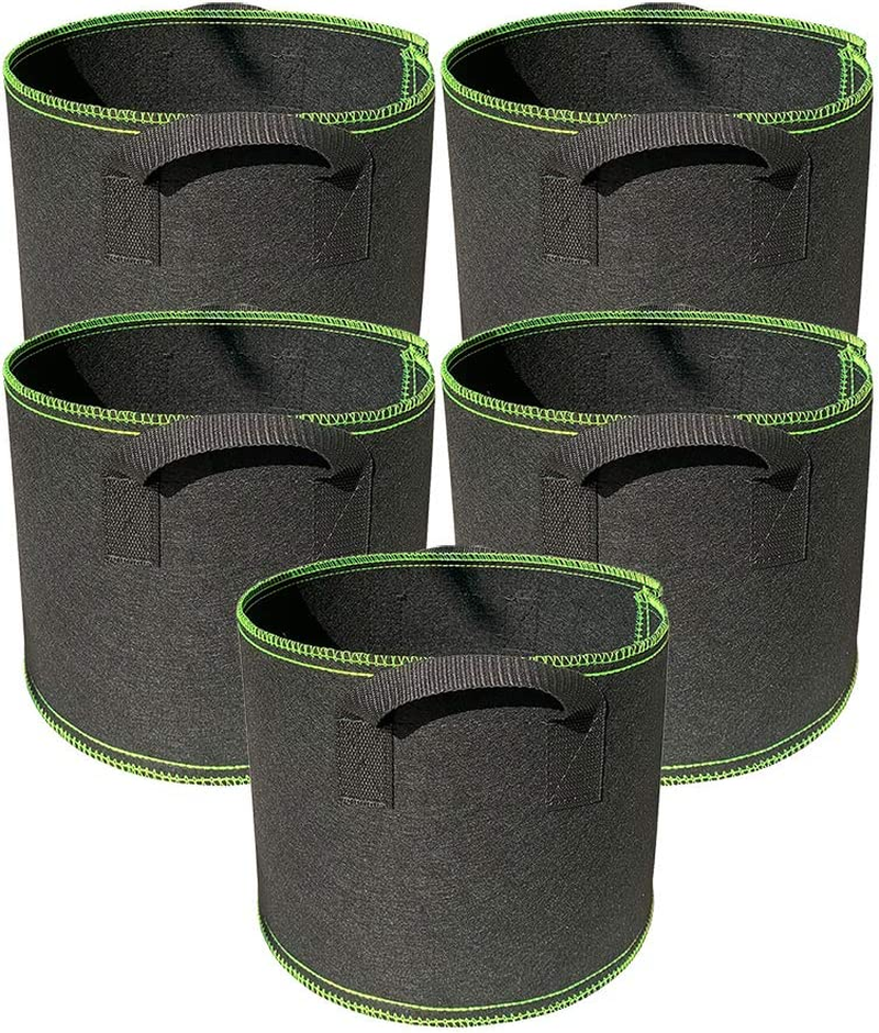 5 Pack 10 Gallon Grow Bags Heavy Duty Thickened Nonwoven Aeration Fabric Pots with Handles, Indoor Garden Planter Bags for Vegetable,Flower, Herbs, Home Decoration, Plant Grow Bags image number 2