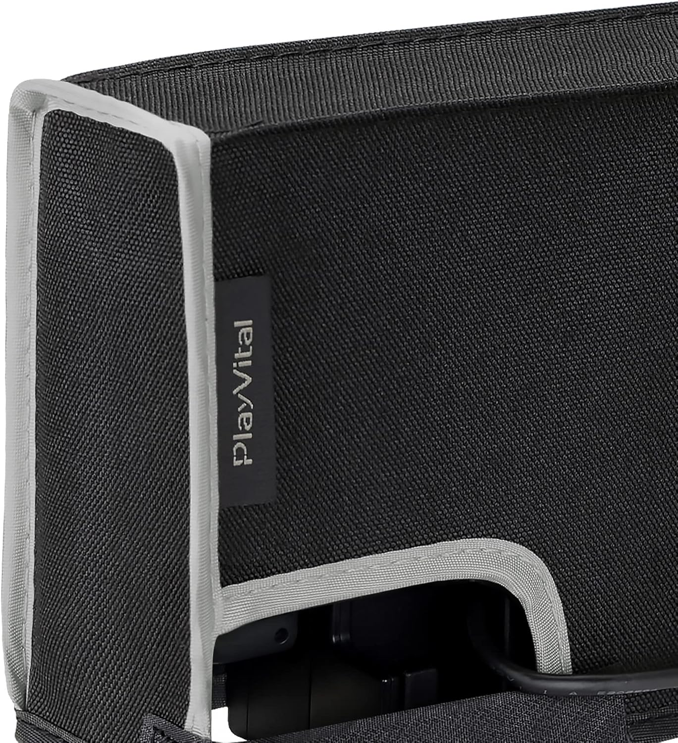 Playvital Nylon Dust Cover for Nintendo Switch, Dust Guard Dust Cover for Nintendo Switch OLED, anti Scratch Waterproof Cover Sleeve for Nintendo Switch & Switch OLED Dock - Black Light Gray Trim