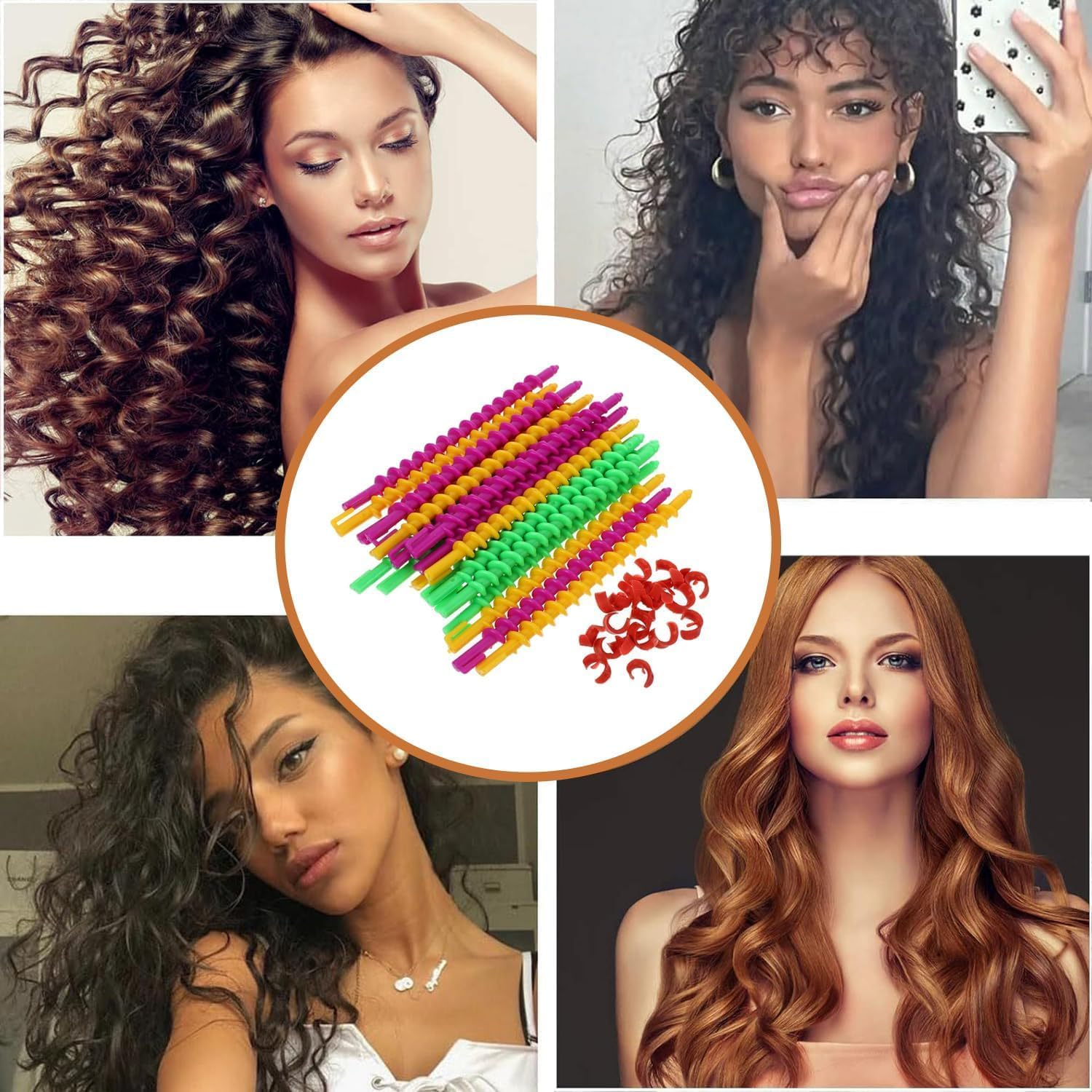 20 Pcs Hair Curling Rods, Plastic Spiral Heatless Salon Hair Rollers for Women image number 3