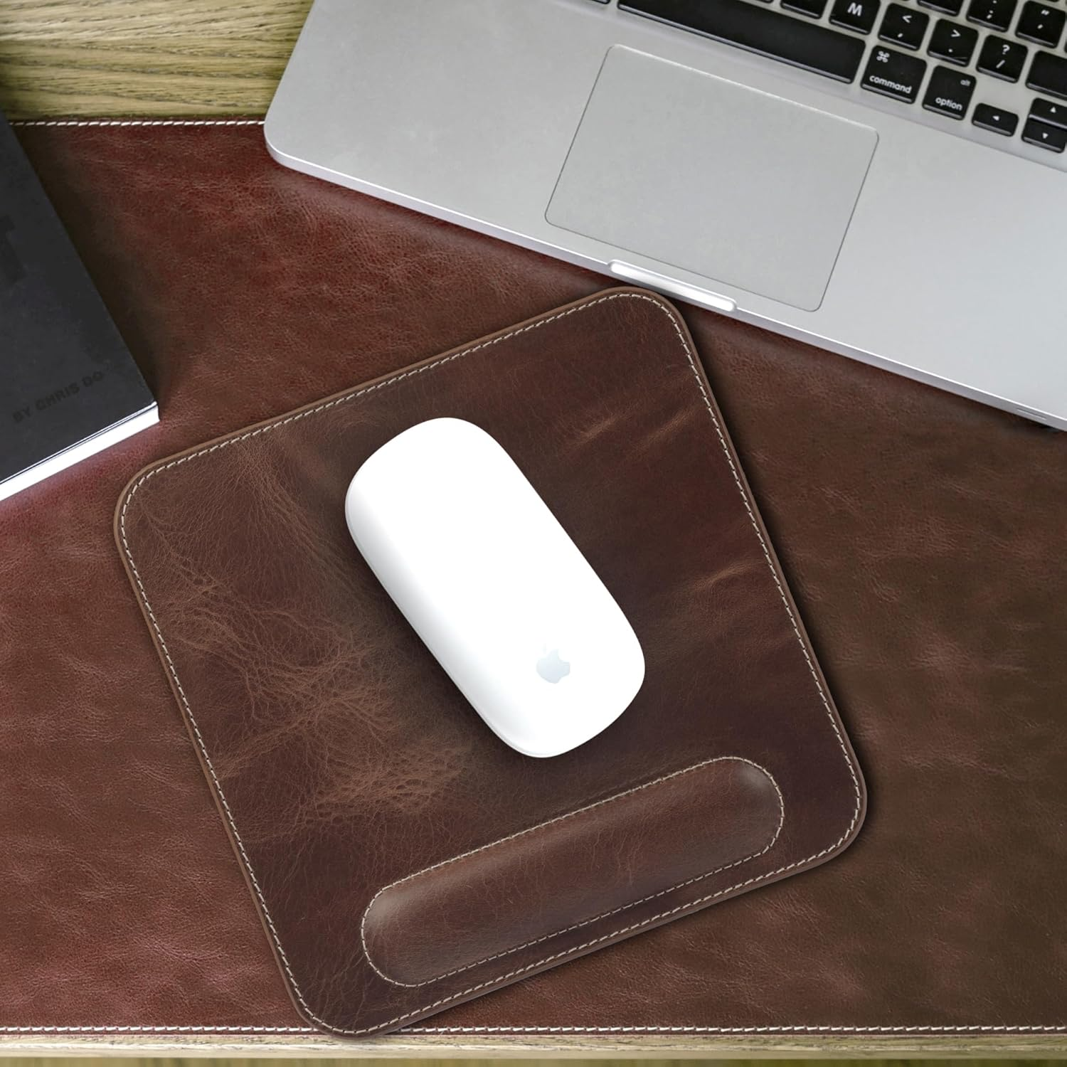 Londo Top Grain Leather Mousepad with Wrist Rest image number 2