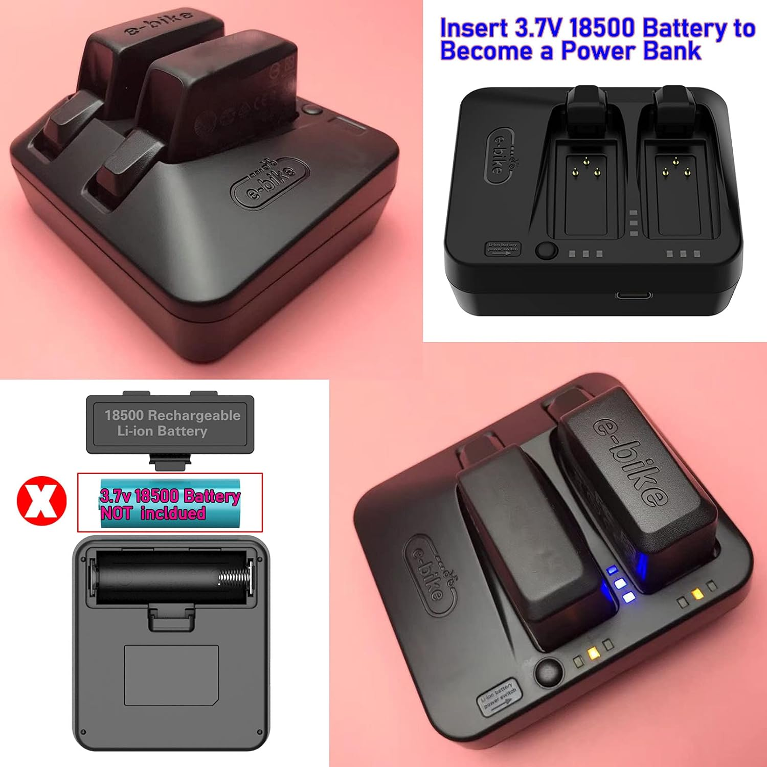 2 -Port Battery Charger for SRAM Etap AXS GX Rival XX1 X01 Battery [Front/Rear Derailleur] image number 1