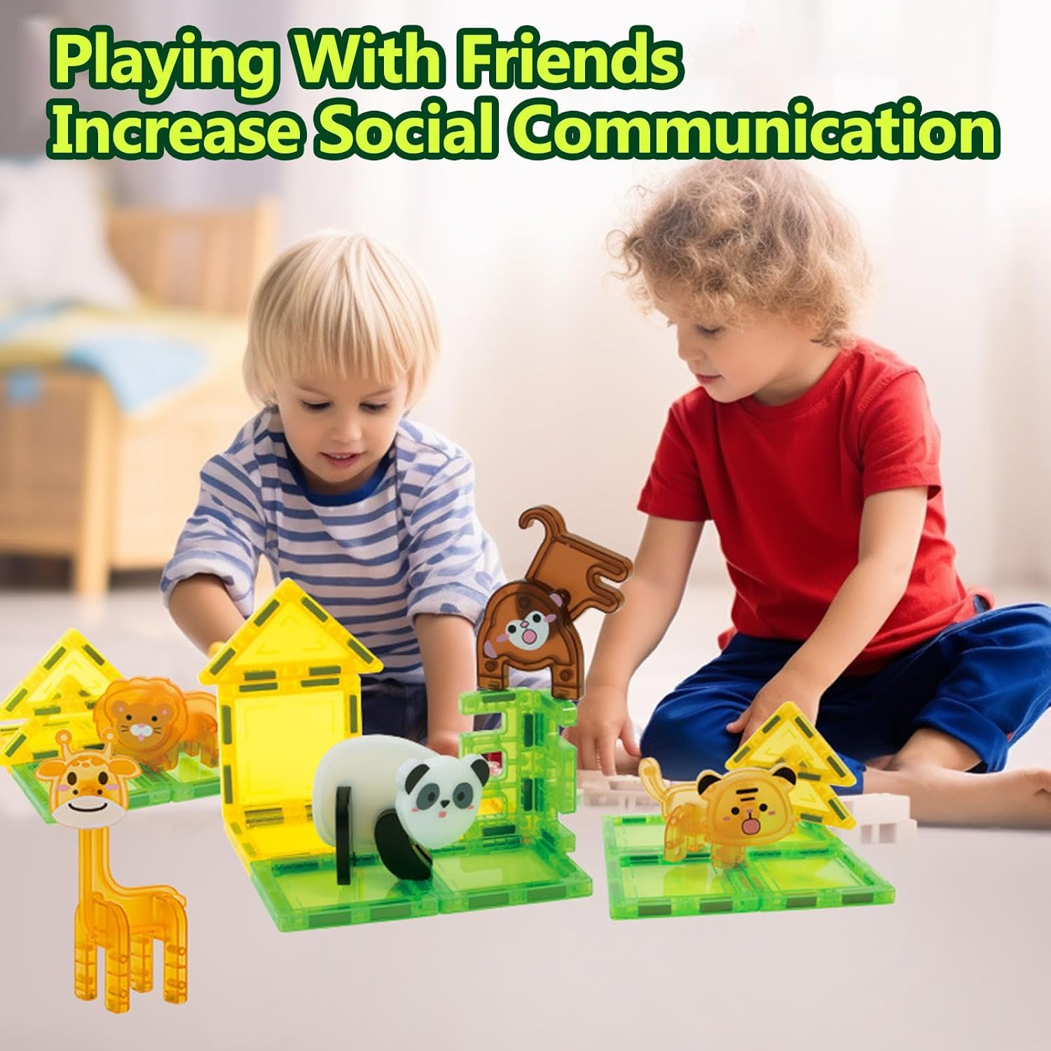 Magnetic Tiles Forest Animals Magnetic Building Blocks Set for Kids Educational STEM Toys Construction Set for Girl Boy Birthday Gifts Toddler Ages 3 4 5 6 7 8 image number 2