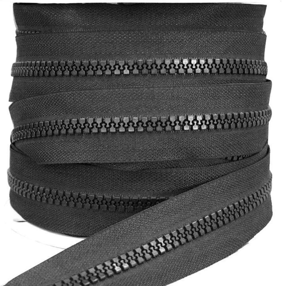 1X100Cm #10 Zipper Black Heavy Duty Chunky Teeth Sewing on Tent Open End Zip image number 4
