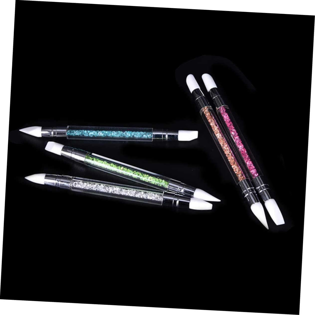 BATHVEVE Nail Tools Set for Nail Grinder and Manicure Carving Pen Acrylic Handle and Decorated Crystal Rhinestone - Pink image number 5