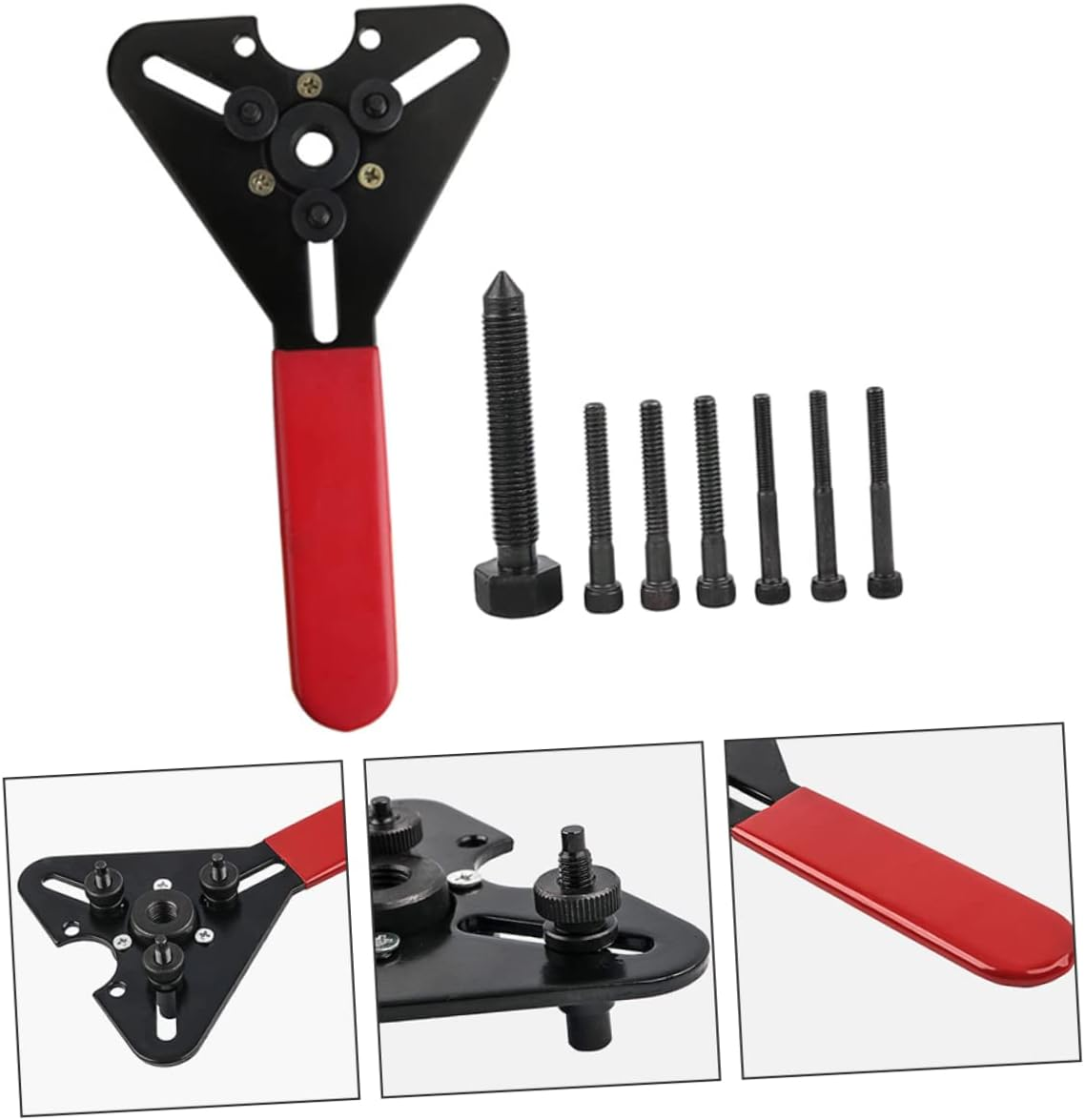 Mobestech Steel Compressor Clutch Remover Wrench Set 8Pcs Auto Repair Tool Kit for Car Air Conditioning Clutch Disassembly with Metal A/C Holding Tool, Suitable for Automotive Maintenance image number 3