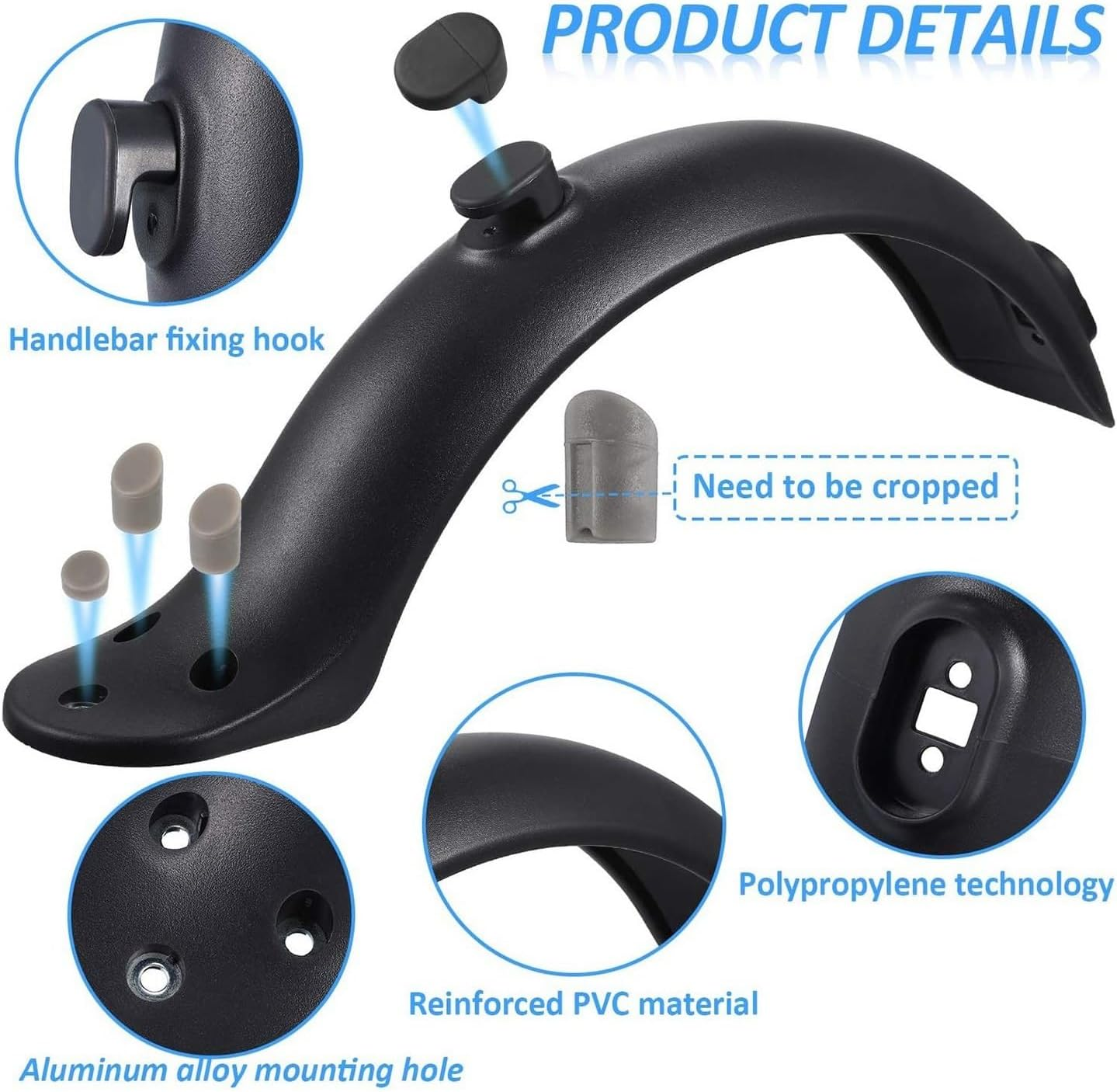 LESANGBAIHUODIAN Rear Mudguard and Bracket Replacement Accessory Fit for M365/M365 Pro Scooter with Screws and Screw image number 1