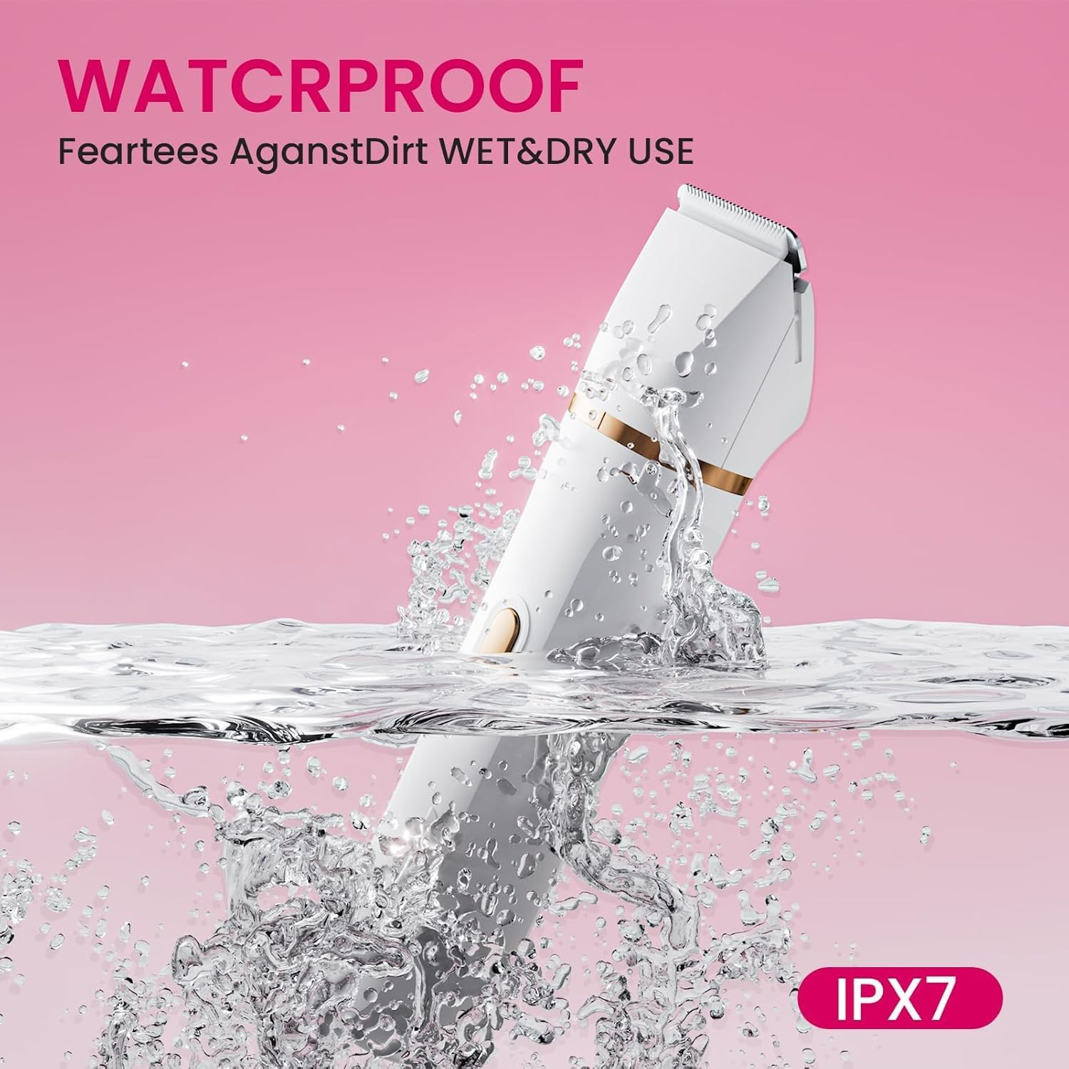 Electric Bikini Trimmer for Women - 4 in 1 Electric Shaver for Women, Waterproof Pubic Hair Trimmer and Facial Hair Remover, Replaceable Razors & Nose Hair Trimmer, Rechargeable Women'S Grooming Kit image number 2