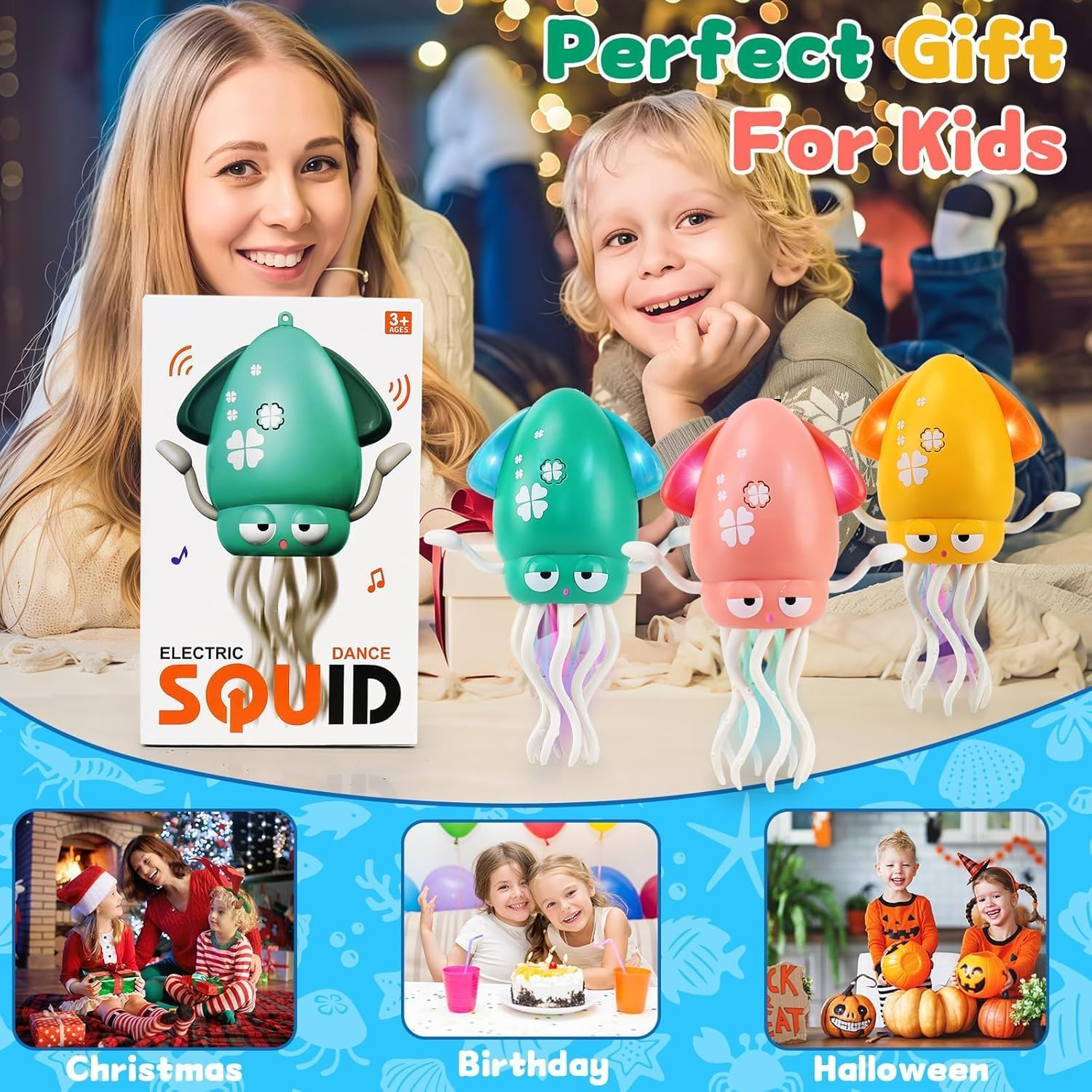 Electric Dancing Octopus Light Music Suitable for 12-18 Months Old Baby Toys, Kid Crawling Squid Toys Suitable for Toddler Tummy Time, Gifts for 1 2 3 4 5 6 Year Old Boy Girl image number 5