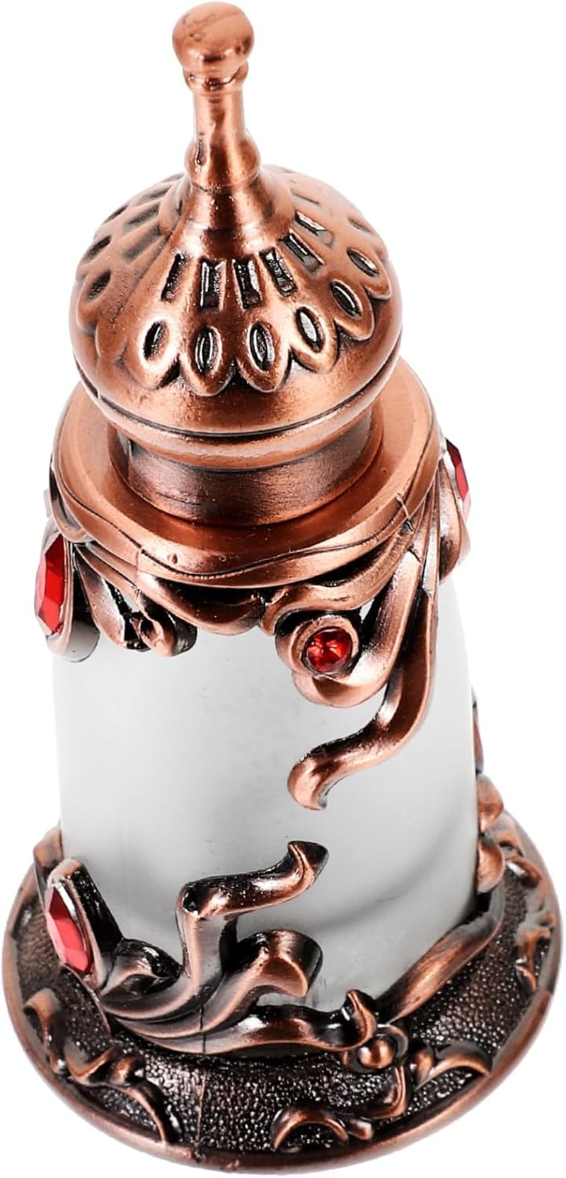 CATIEBYE Vintage Alloy Perfume Bottle Refillable for Essential Oils Decorative Lightweight Vintage-Style Scent Container Elegant Travel-Friendly Fragrance Storage for Bedroom and Dressing