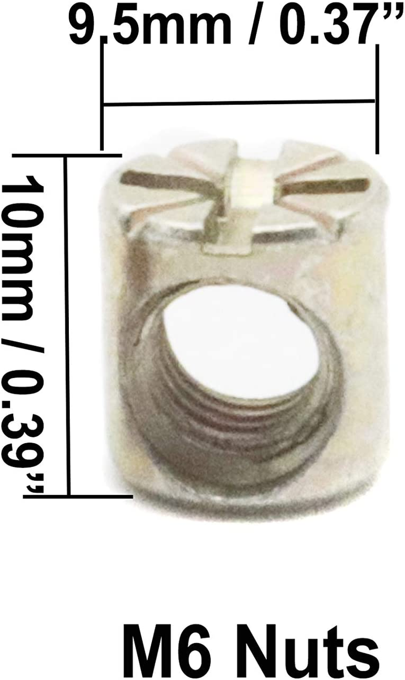 Cseao Baby Bed Crib Screws Hardware Replacement Kit, 25-Set M6X40Mm/ 50Mm/ 60Mm/ 70Mm/ 80Mm Hex Drive Socket Cap Screws Barrel Nuts Assortment Kit for Beds Headboards Chairs Furniture image number 3