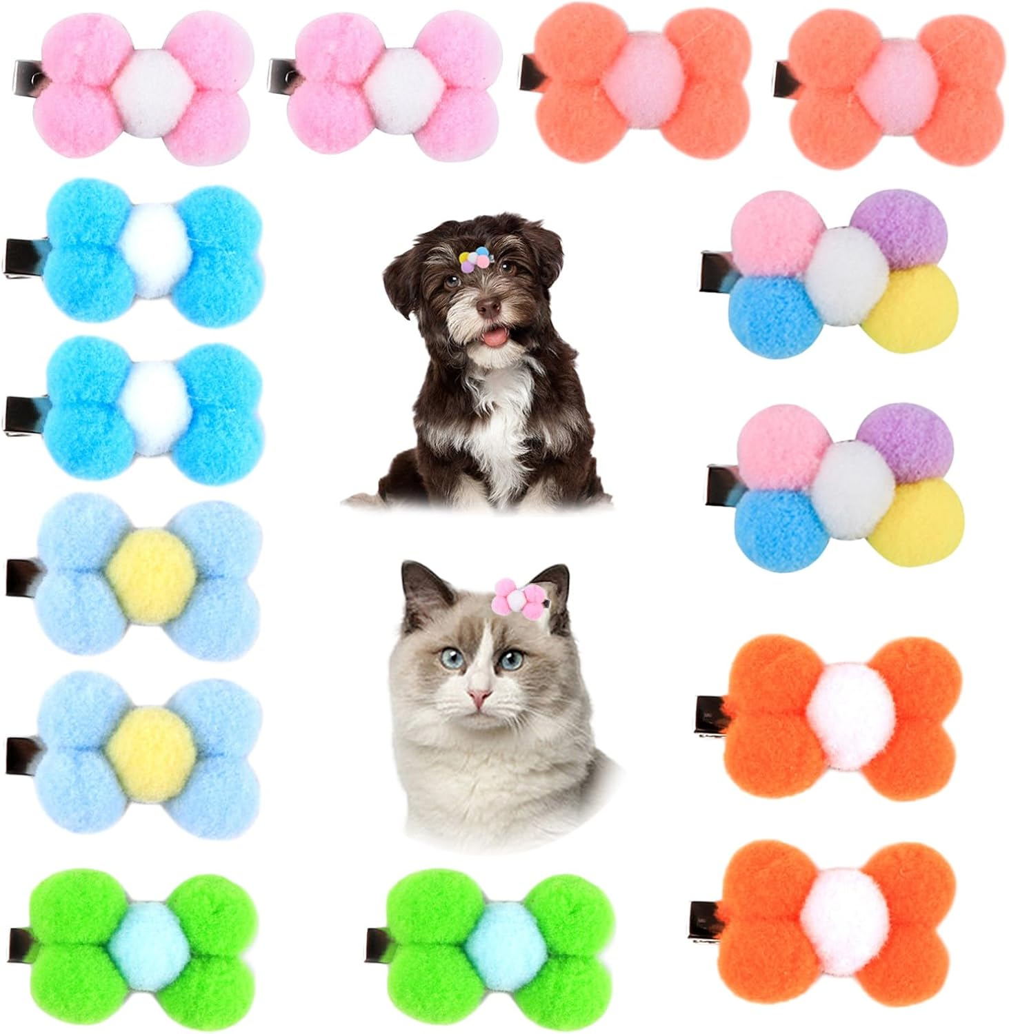 Dog Hair Bows Hairpin Pet Hair Clips Pet Flower Hair Clips Puppy Hair Bows Puppy Pet Hair Accessories Bow Grooming Products