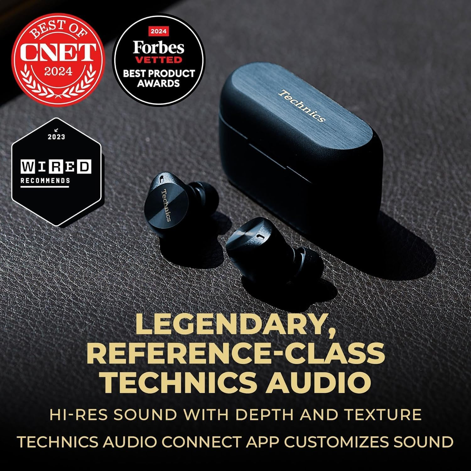 Technics - High Fidelity Wireless Bluetooth Earbuds with Advanced Noise Cancelling, 3 Device Multipoint Connectivity, Wireless Charging, High Resolution Audio + Calls image number 1