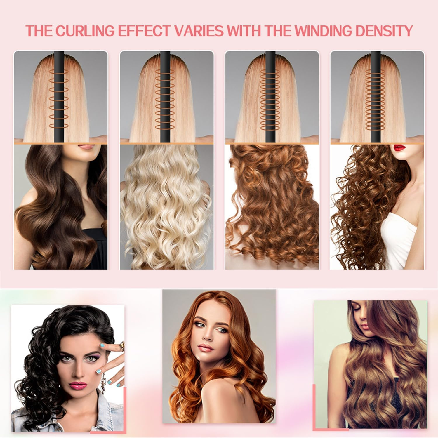 JIEYUCHU Curlers Curls without Heat, DIY Heatless Hair Curler Set, Manual Headband Curler, Hair Band, Wave Formers Overnight for Medium Long Hair (Black) image number 2