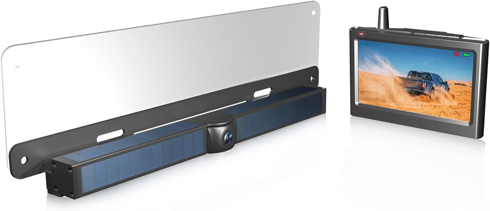 Laser 4.3" Wireless Reversing Camera Kit - Solar & Battery Powered Backup Camera for Car, Caravan - Night Vision, Parking Assist, Weatherproof, Easy DIY Installation image number 6