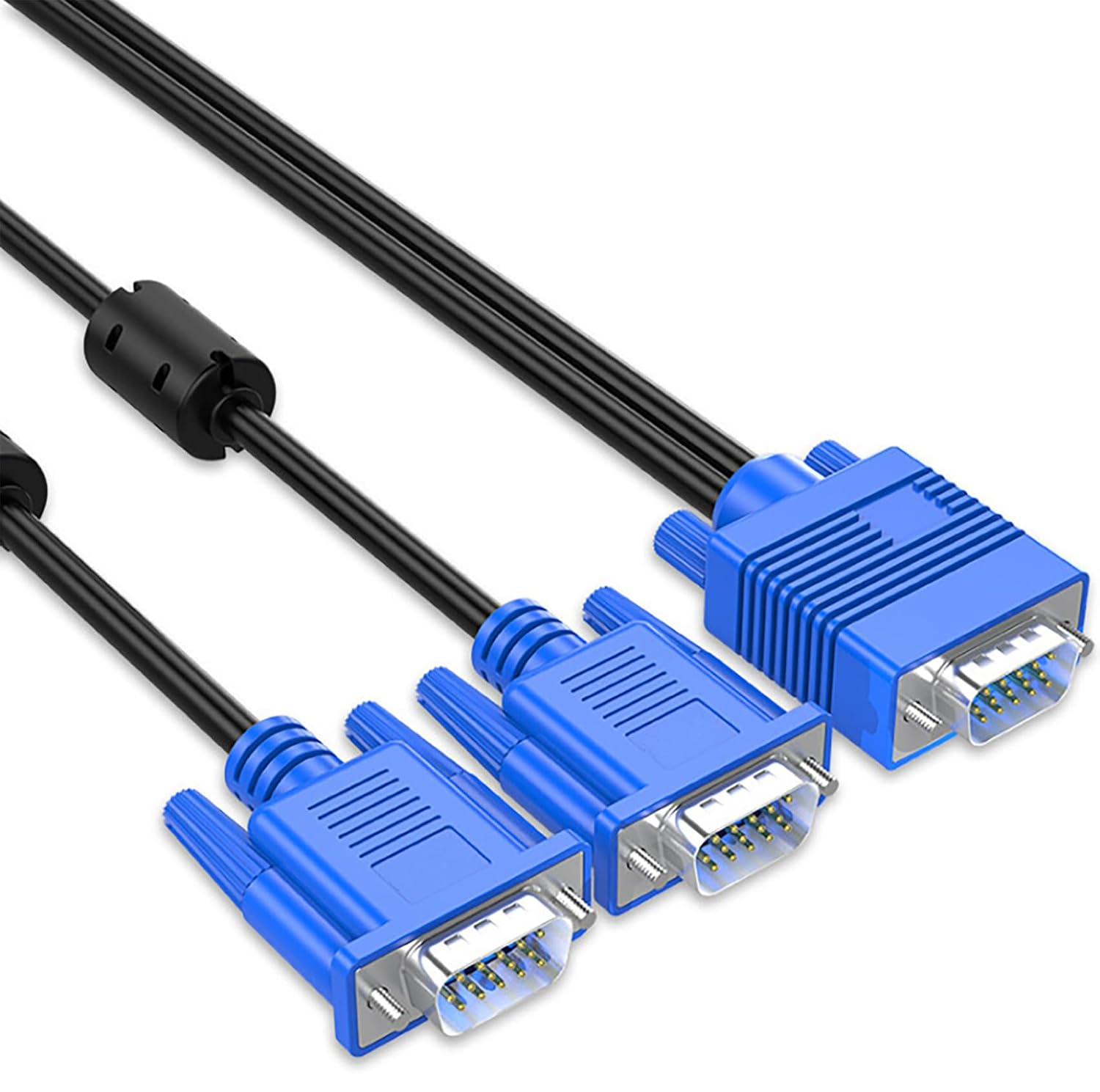 Tunghey VGA Splitter Cable Dual Monitor Y Adapter Video Cord 1 Male to 2 Male Screen Duplication Support 1080P Full HD for Projectors, Hdtvs, Monitors 1.8M image number 3