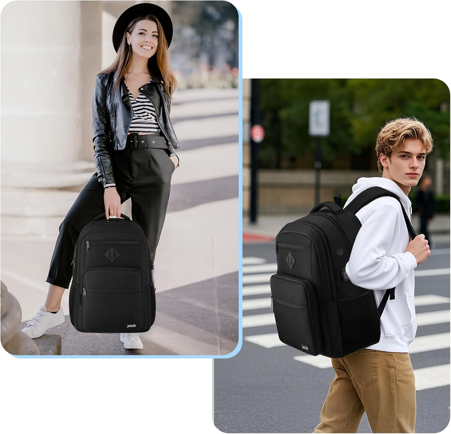 Paude Backpack,School Backpack for Teens Adults Laptop Bookbag for High School College Students Back Pack for Work image number 4