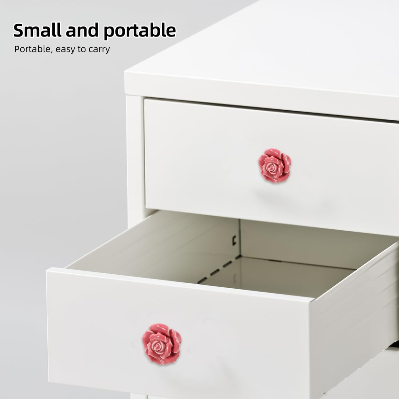 Rose Ceramic Cabinet Knobs 2 Pack Decorative Kitchen Drawer Pull Handles with Screws for Cupboards Wardrobes Home Improvement image number 5