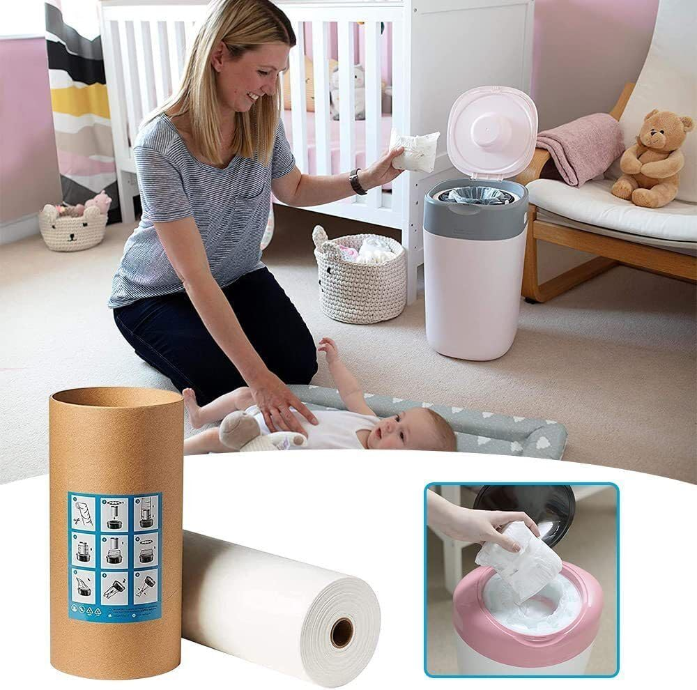 OWEITE 100M Nappy Bin Refill Kit Liner Film Compatible with for Tommee Tippee Sangenic image number 3