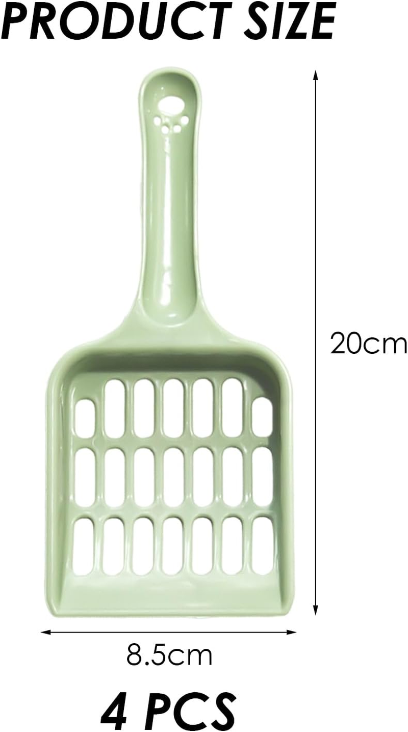 BIFHIG 4 Pieces Cat Litter Scoop, Plastic Cat Poop Scoop, Grid Cat Shovel, Pet Cleaning Agent image number 5