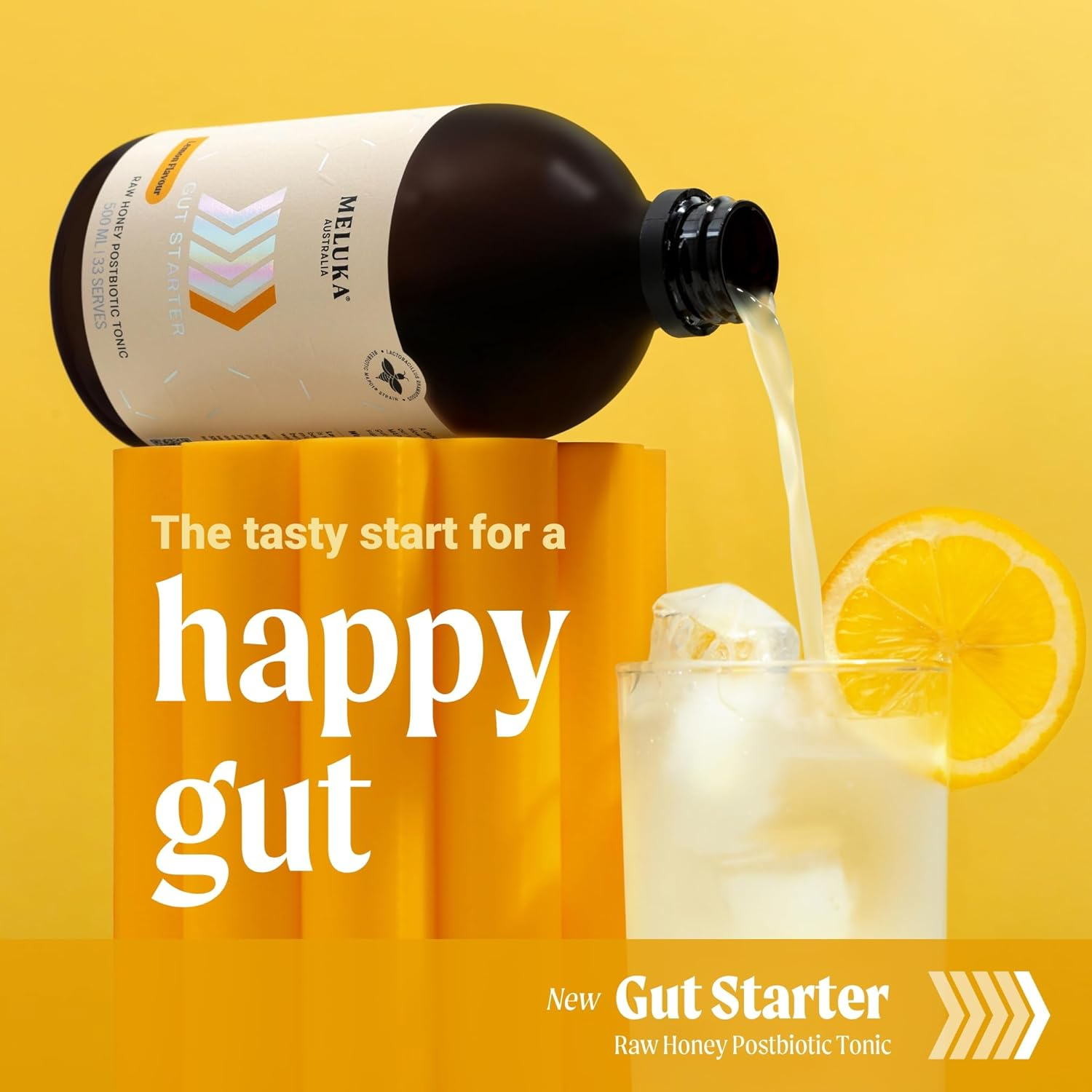Gut Starter- Raw Honey Postbiotic Tonic, Lemon Flavour image number 1