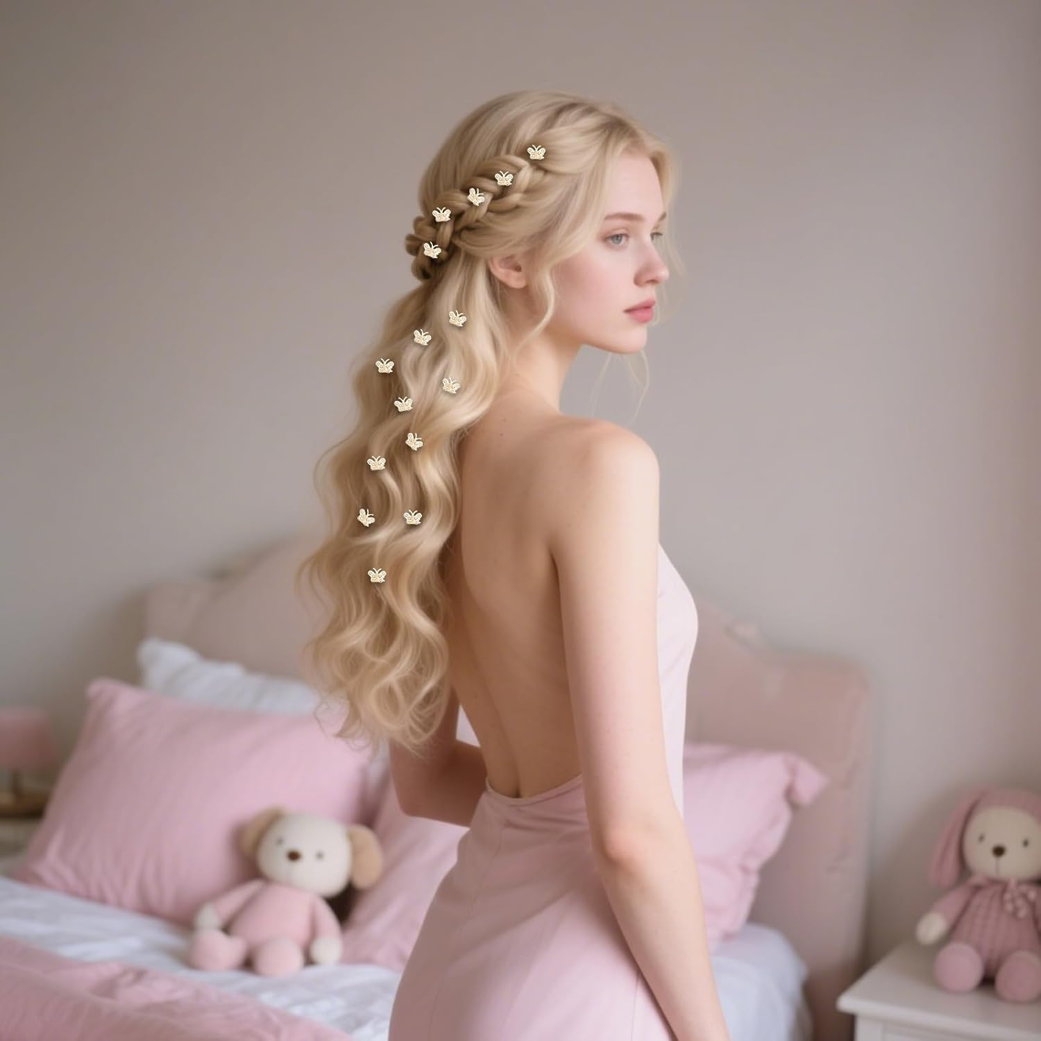 Bumlofa Glitter Butterfly Hair Clips: 20 Small Hair Clips for Girls Hair Clips - Ideal for Braids, Hairstyle Decor & Party, Elegant Hair Accessories with Rhinestones