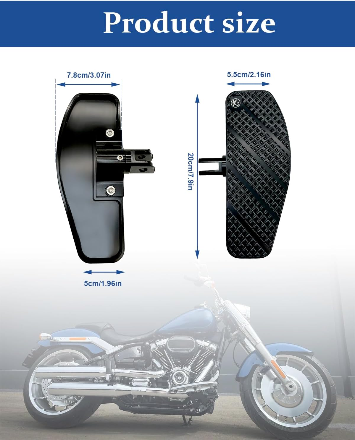 Mini Aluminium Black Middle Foot Pedal for Harley Davidson 2018-2024 Cruiser Motorcycle image number 2