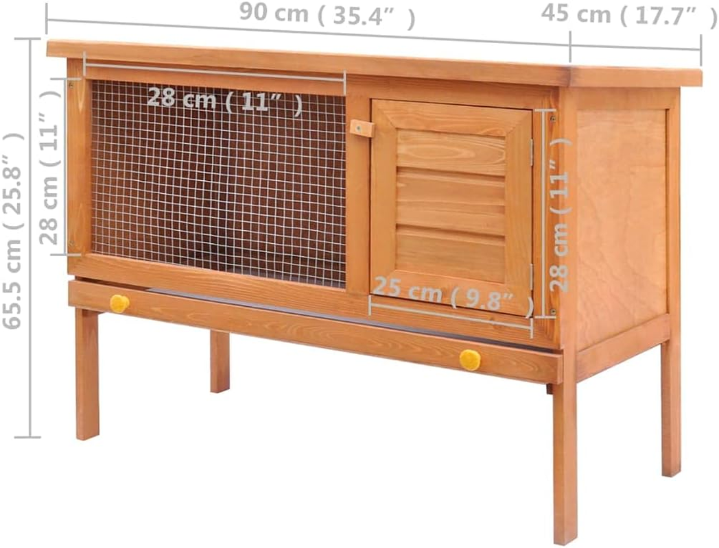 Outdoor Rabbit Hutch 1 Layer Wood Pet House Small Animal Shelter Backyard Garden image number 4