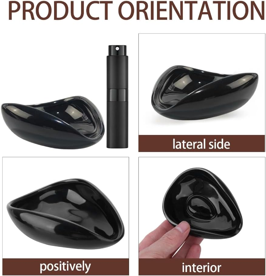 Zeizafa Professional Coffee Bean Dosing Cup Coffee Accessories Ceramic Dosing Tray Spray Bottle Suitable for Consistent Brewing Spray Bottle Black