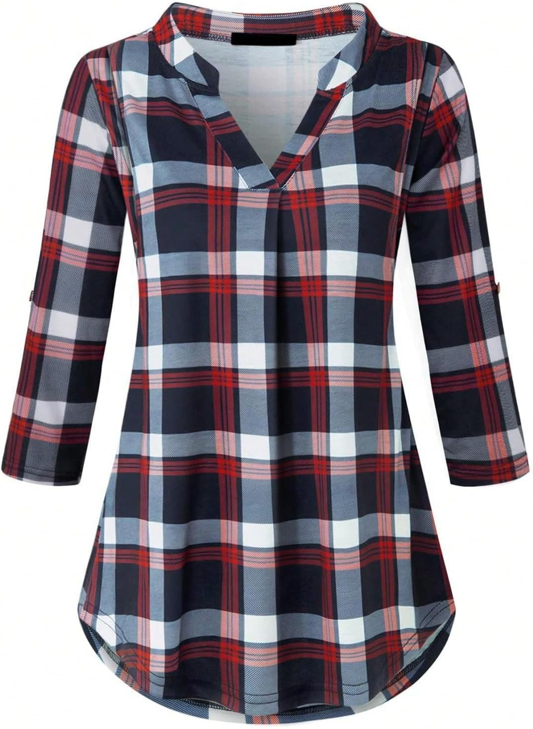 Nursing Tops for Breastfeeding Maternity 3/4 Rolled Sleeve Breastfeeding Shirts for Women image number 7