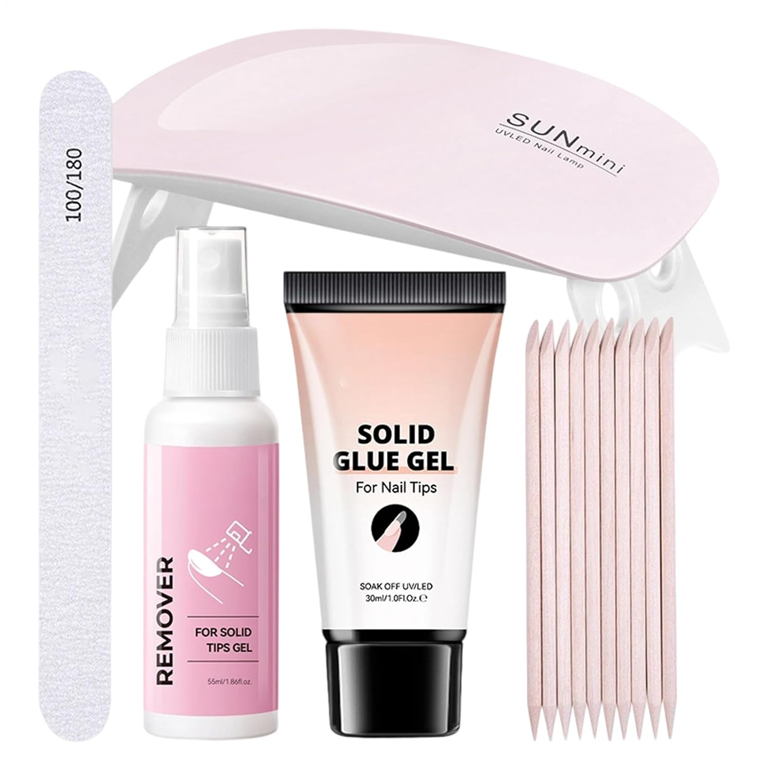 Yulokdwi Solid Nail Glue and Remover | Gel Polish Base Removal Set - Women Manicure Kit with UV Lamp for Bridal Work Summer Home Girls Christmas Salon Party Travel School Wedding image number 6