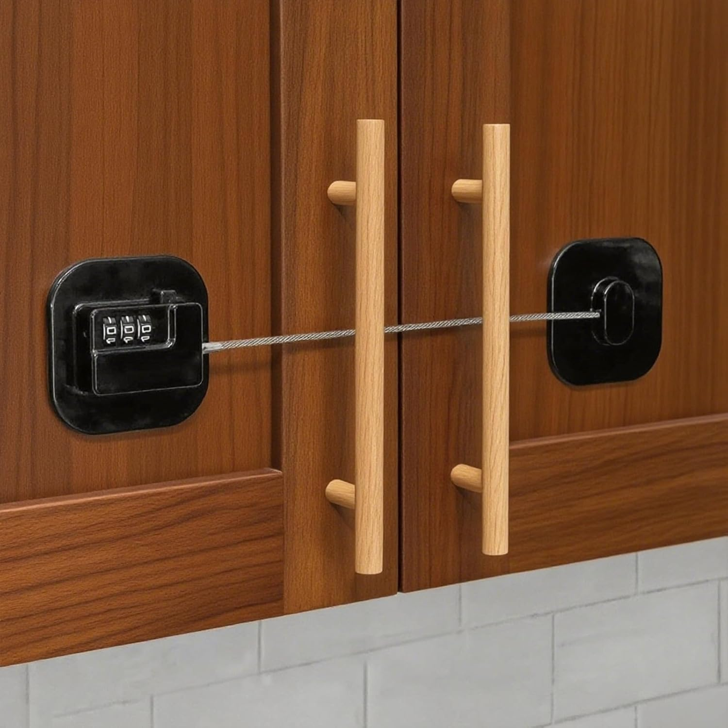 Cupboard Lock, Password Lock for Refrigerator Cabinets and Drawers, Easy Install, No Keys Needed (Black-1Pack) image number 1