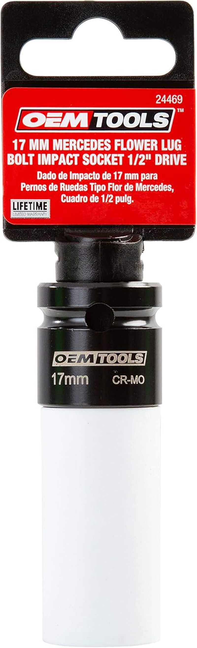 OEMTOOLS 24469 1/2 Inch Drive 17Mm Flower Lug Bolt Impact Socket for Mercedes Wheel Nuts, Protective Non-Marring Metric Lug Nut Socket, Convex Lug Nut Tool image number 4