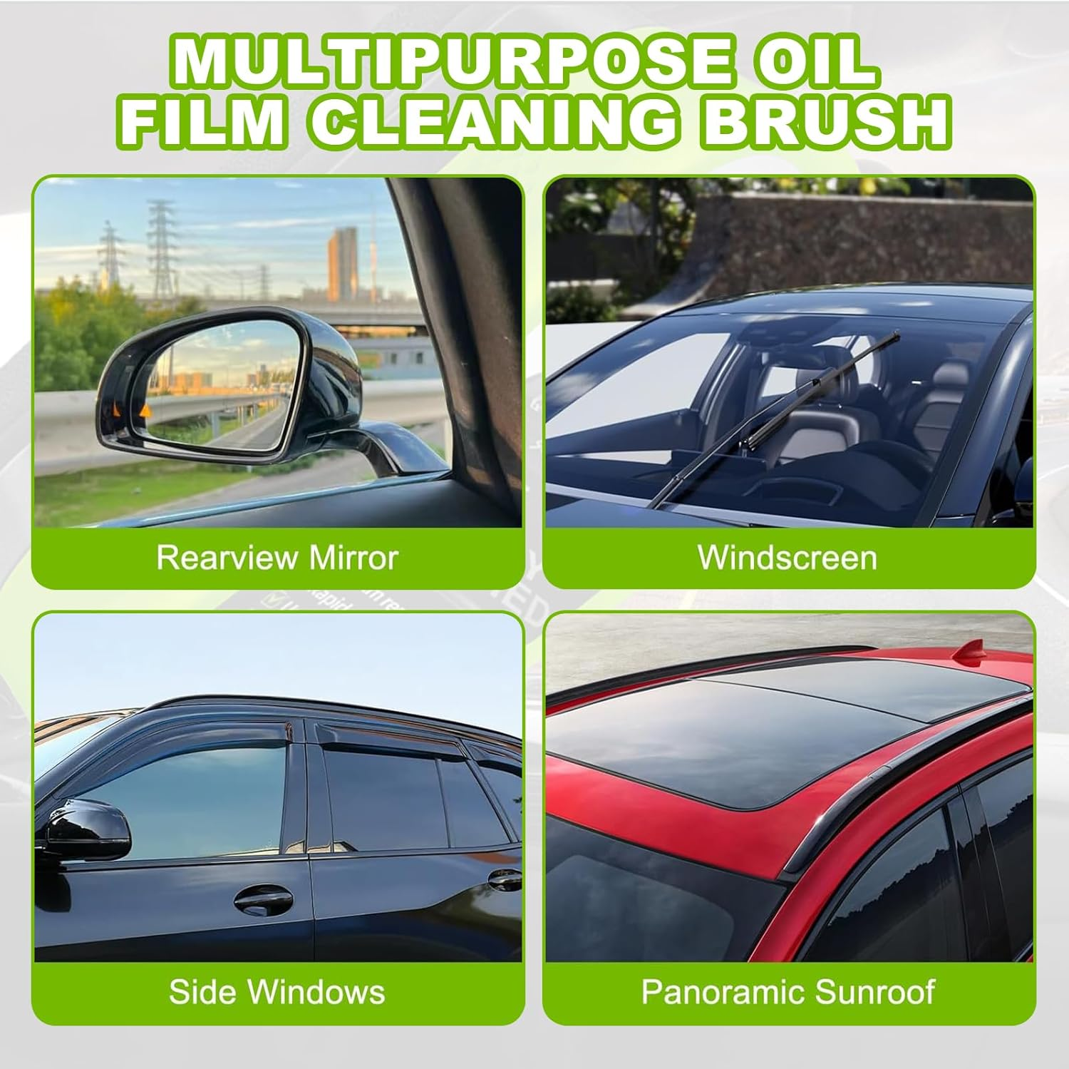 2025 New Upgrade Automotive Oil Film Cleaning Brush 2.0, 2-Pack Car Glass Oil Film Cleaner Remover Strong Front Windshield Remover Glass Coating Cleaning Board Brush for Windshield image number 1