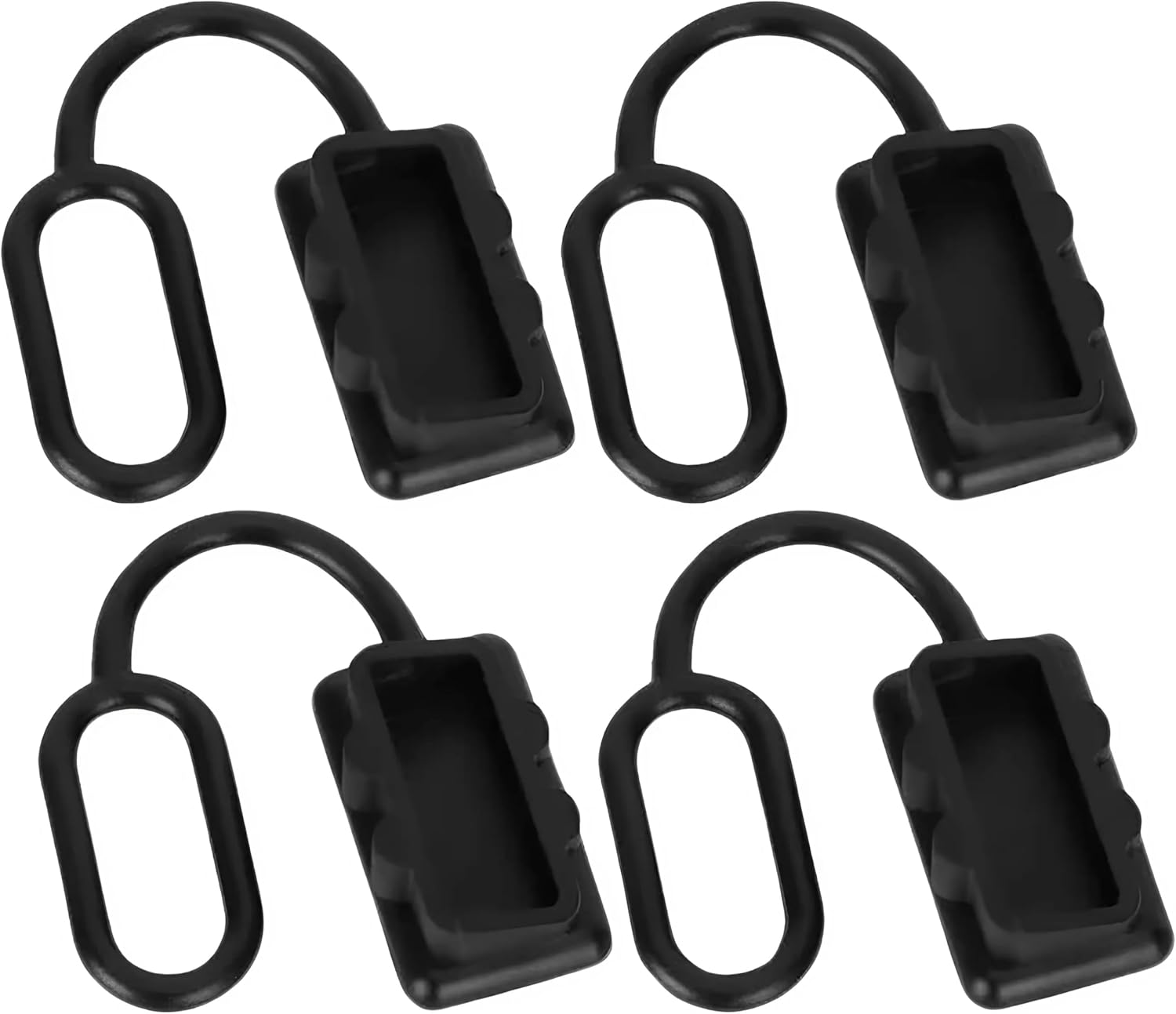 EZONEDEAL 4Pcs 50AMP Battery Dust Cap Black Anderson Plug Cover Style Connectors Connectors for Car Van Modes Motorcycle Exterior Solar DC Caravan Power