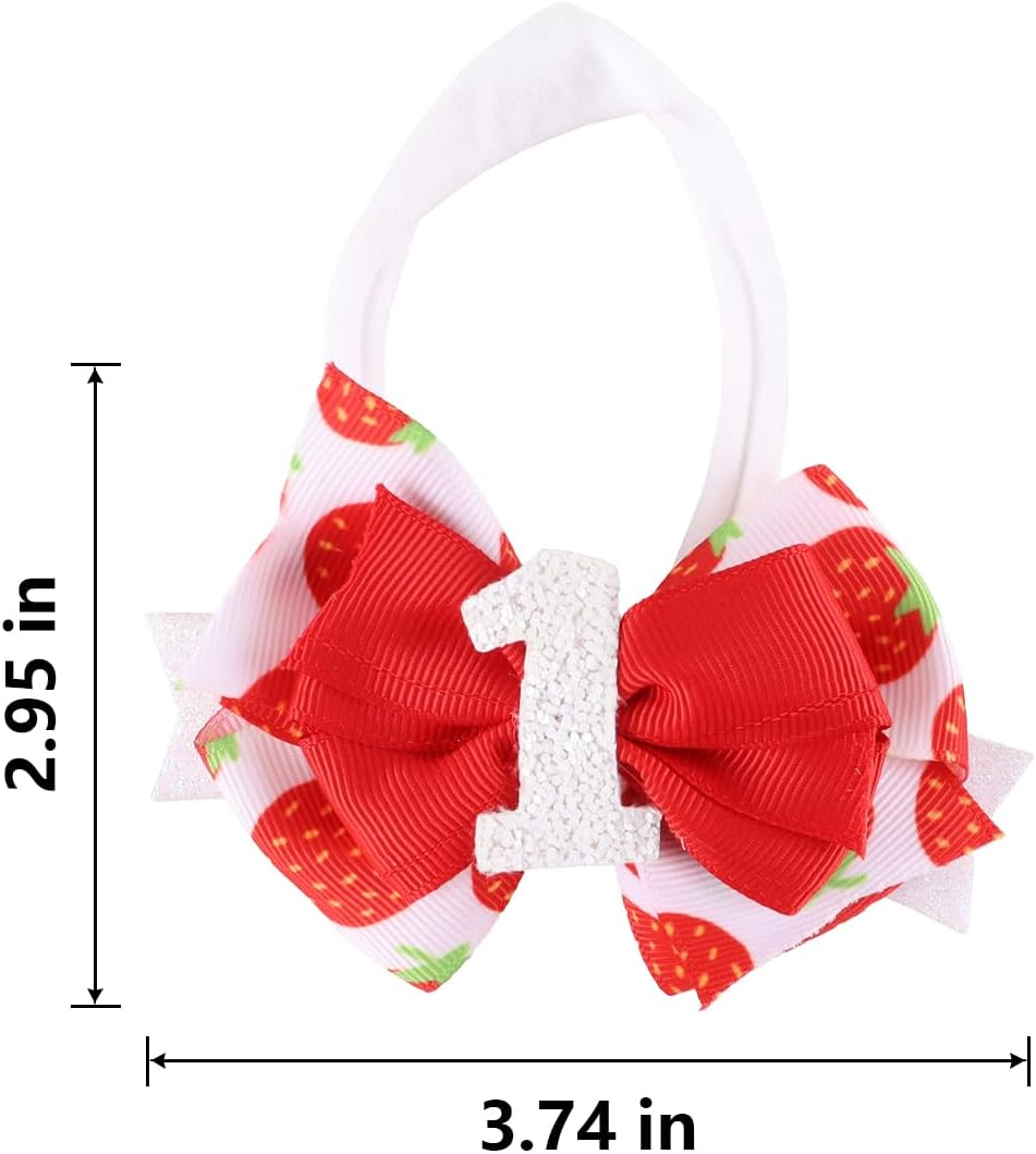 Enwye Birthday Hair Bows Strawberry Style Hair Clip for Party Decoration image number 2