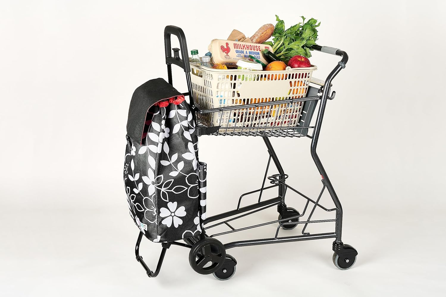 Cocoro 544914 Cocoro Shopping Cart Flower Cart Set, Navy, 1.6 Gal (40 L), Luggage Hook, Floral Pattern, Foldable, Pocket Storage, Cold Retention, Thermal Retention, Eco Bag, Shopping, Stylish, Cute, image number 6