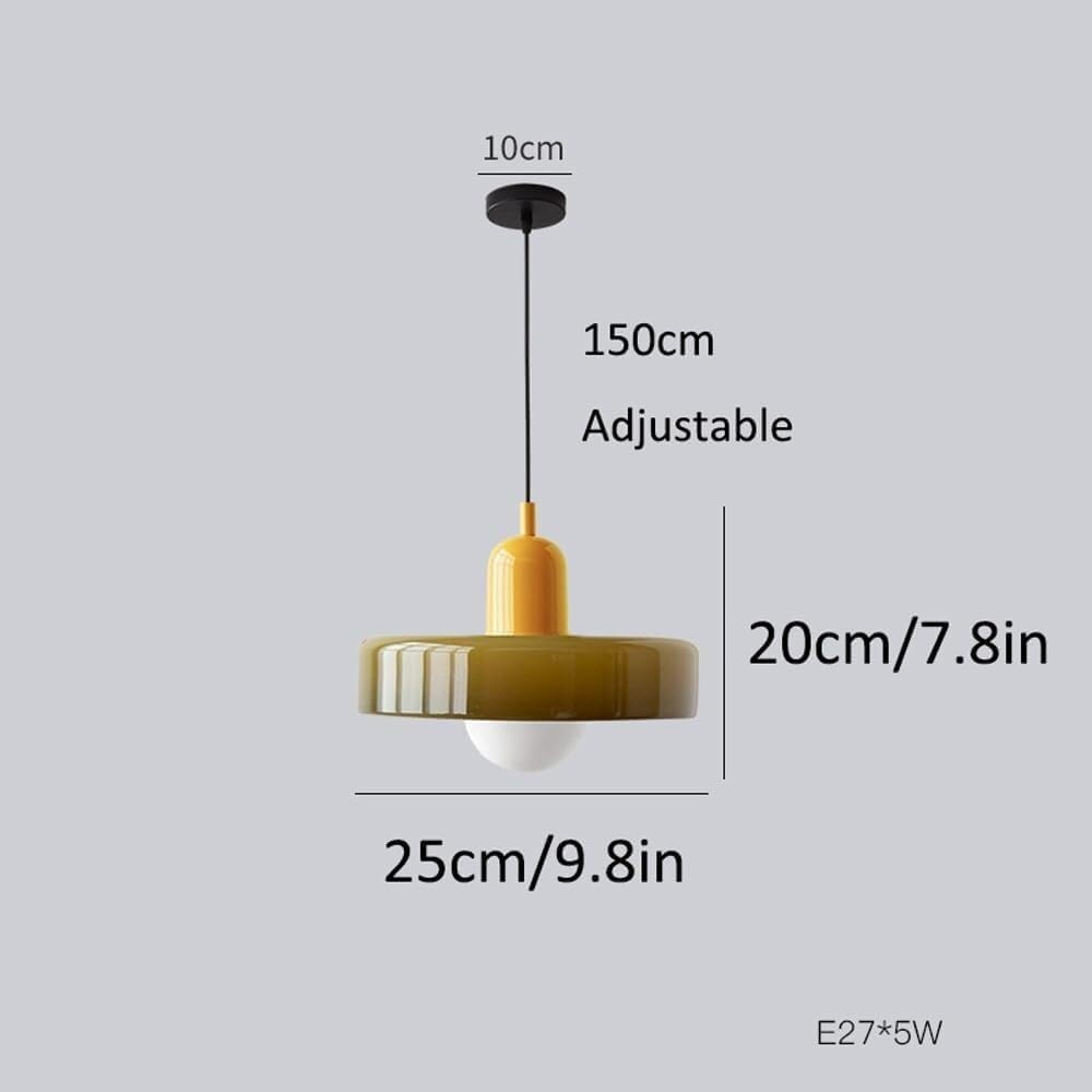 YPDTSNGV Simple Creative Chandelier,Green Glass Pendant Light, Mid Century Modern Hanging Light,Vintage Farmhouse Coastal Hanging Ceiling Lamp,For Kitchen Island Study Room Living Room Bar(Tawny+Green - Green image number 5