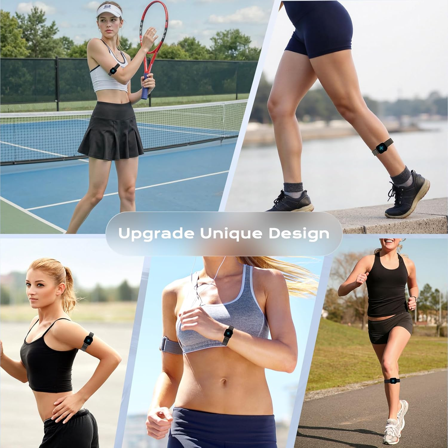 Viiotu Ankle Strap for Apple Watch 38/40/41Mm 42/44/45/46Mm, Soft Elastic Arm Straps for Apple Watch, Stretchy Sport Unisex Armband/Ankleband Runing Exersice image number 5