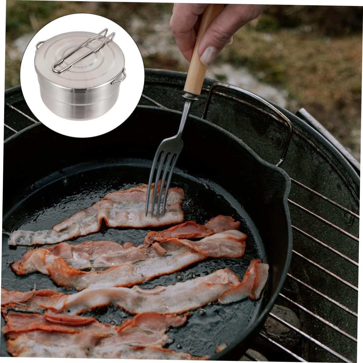 Lightweight Camping Cookware Portable Pot Hiking Picnic Folding Pot Outdoor