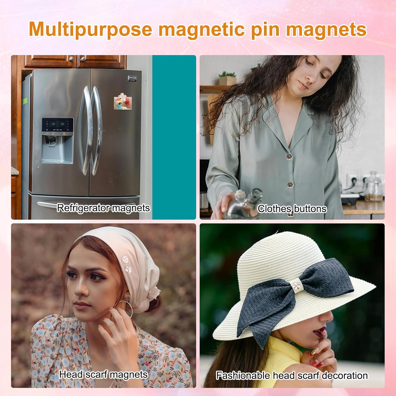12Pcs Magnetic Hijab Pins, Black and White No Snag Hijab Magnets Multipurpose Strong Magnetic Hijab Buttons Pinless Brooch for Scarves Hats Shirt Collars Shawls (Style1) image number 4