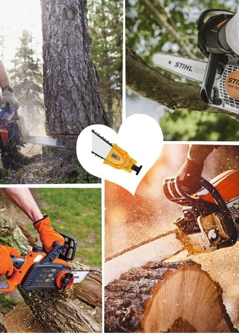Chainsaw Sharpener with 4Pcs Whetstons, Chain Saw Blade Teeth Sharpener, Bar Mounted Chainsaw Sharpener, Universal Fast-Sharpening Stone Grinder Tools for 14/16/18/20 Inch Two/One Holes Chain Saw Bar image number 2