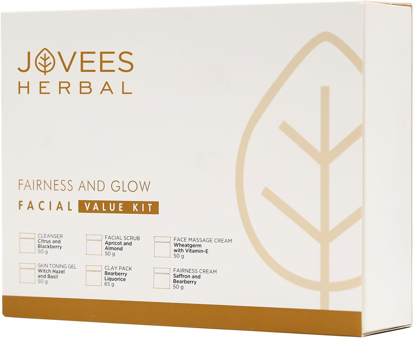 Jovees Fairness and Glow Facial Kit (315 G)-Set of 6 image number 1