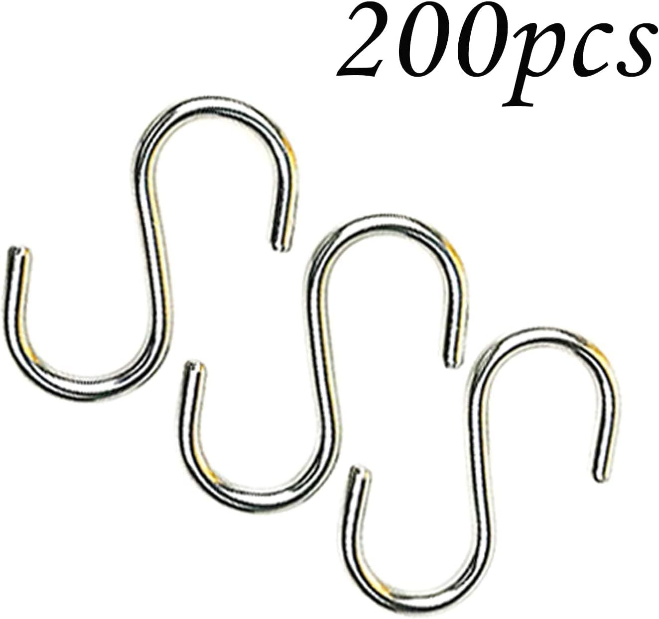 200Pcs Stainless Steel 1 Inch S Hook Connectors Mini S-Shaped Hangers Ornament for Jewelry Key Ring Chain Hardware Pet Name Tag Wood Circles Fishing Lure and Assembly DIY Crafts Doll House image number 1