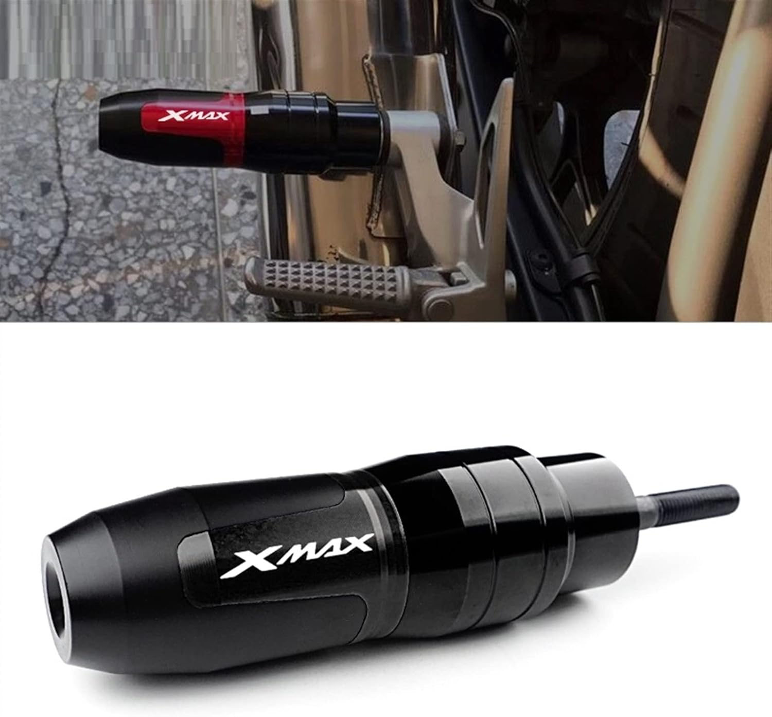 Motorbike Frame Sliders for YAMAHA XMAX 125 250 400 X-MAX 250 2006-2018 Motorcycle Accessories Frame Slider anti Crash Caps Exhaust Slider with Logo (Color : Titanium, Size : 1 Piece) image number 1